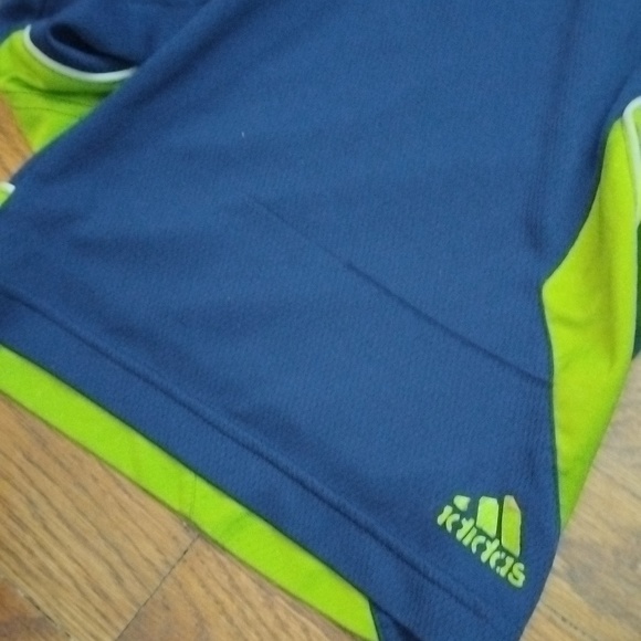 Adidas Basketball Shorts Youth Size 10/13 Blue and Lime Green - Picture 12 of 13